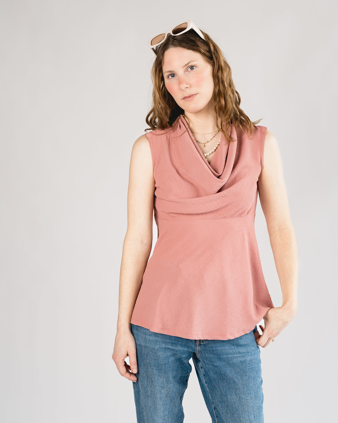 Adaptive Cowl Neck Top with Snaps